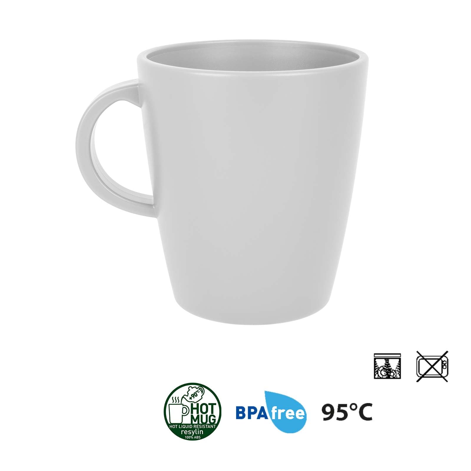 BRUNNER Melamin Geschirr-Set Camping 36-tlg DOLOMIT All Inclusive Stapelbar | Antislip (Antirutsch), 2-4 Personen, wie Steingut (StoneTouch), Bruchfest, Teller Besteck & Becher, Wohnmobil Wohnwagen Boot