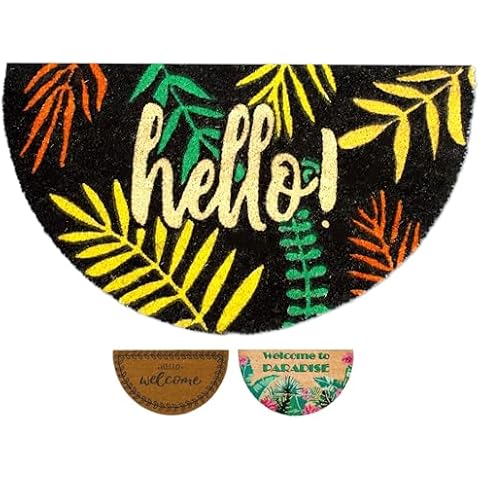 Hello Tropical Coir Door Mat Cover