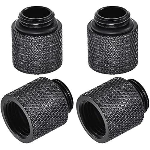 uxcell Male to Female Extender Fitting G1/4 x 15mm for PC Water Cooling System Black 4pcs