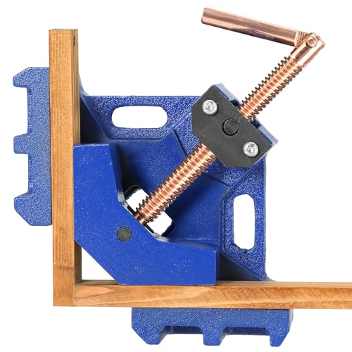 FLKQC Heavy Duty 90 Degree Cast Iron Welders Angle Clamp – Self Centering Two-Axis Welding Jig and