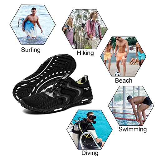 Image of YALOX Water Shoes Men's Women's Swim Shoes Outdoor Beach Barefoot Quick-Dry Aqua Pool Socks Swimming Yoga Surfing Exercise