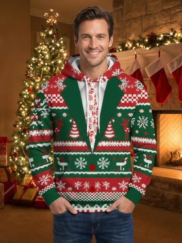 Ugly Christmas Sweatshirt Funny Muscle Christmas Hoodie 3D Printed Santa Claus Pullover Novelty Holiday Sweater 2 Ugly Christmas Sweatshirt Funny Muscle Christmas Hoodie 3D Printed Santa Claus Pullover Novelty Holiday Sweater