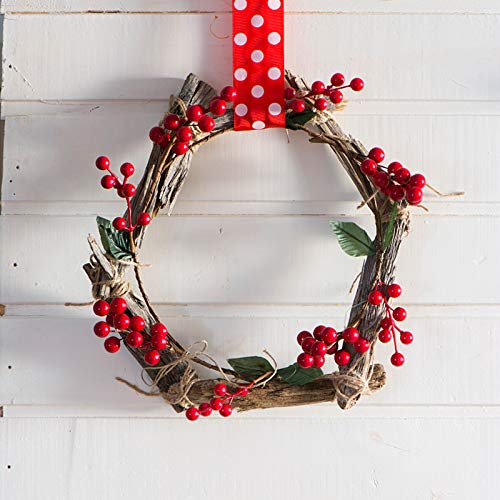 image for Hamiggaa Red Berry Stems,Artificial Red Holly Berries Picks Branch for
