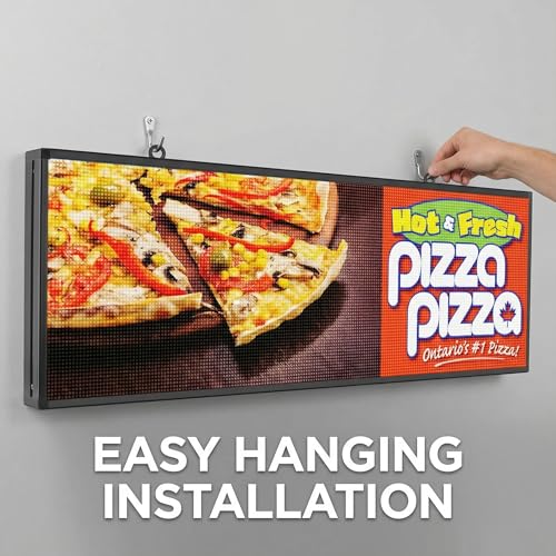 Image of LED Advertising Sign,P5 39x14 Inches Full Color Programmable Digital Board, High Brightness Scrolling Message Display with WiFi & USB Control for Business Promotion