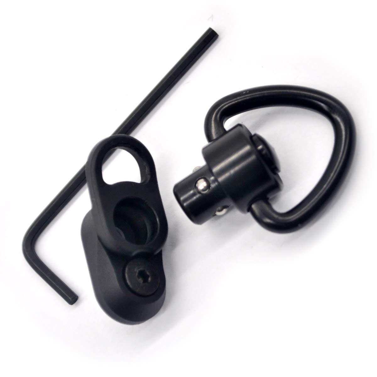 TRIROCK Keymod Sling Swivel Heart-shape loop with Push Button Black QD base & Sling Mount with a Hole for Snap Clip Hook Spring