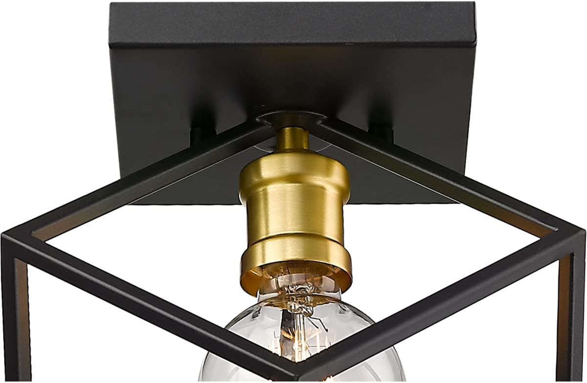 Z-Lite 478F-BRZ-OBR Vertical Flush Mount, 1-Light 100 Watts, Bronze and Olde Brass