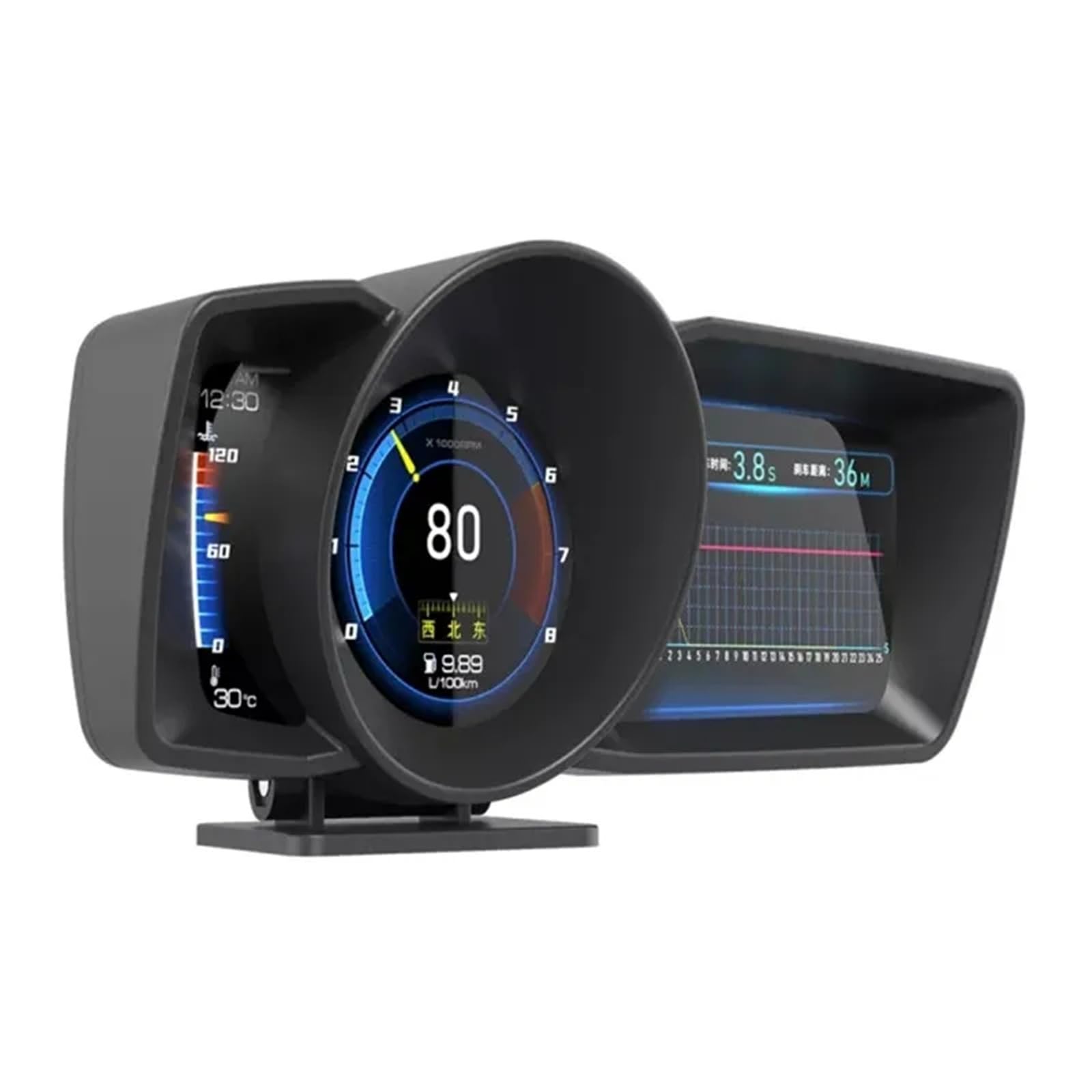 Car HUD Multi-Function Dashboard Head Up Display OBD2+GPS Smart Speedometer Auto Gauge Alarm System Turbo Boost