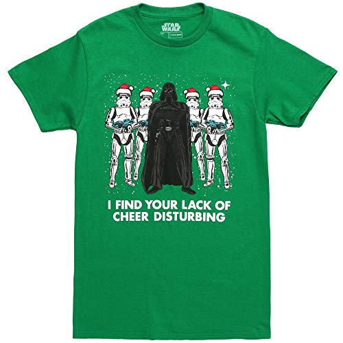 T-shirt Star Wars vert XL pour homme, modèle officiel de Noël Holiday Cheer
