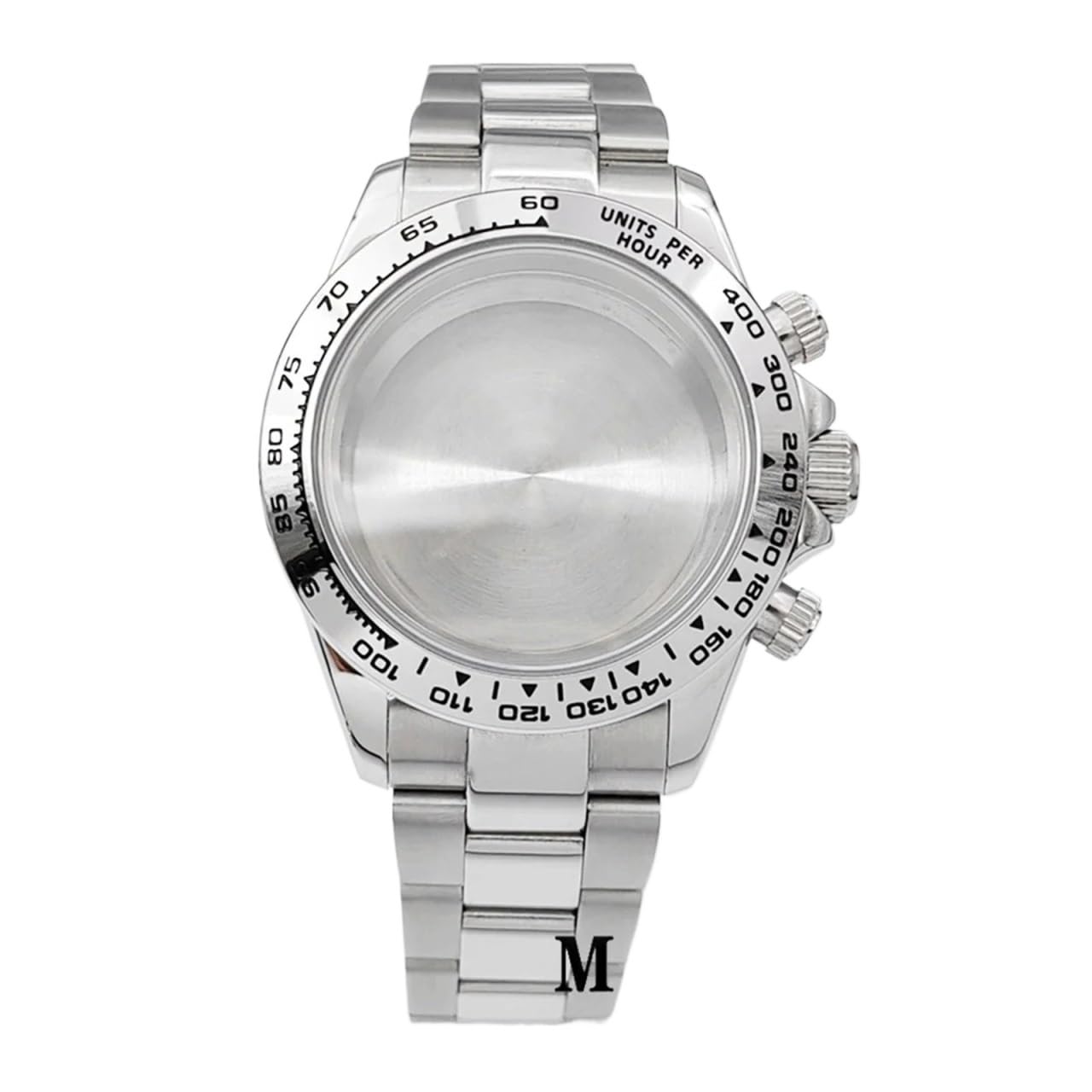 Boîtier de montre VK63 argent or 39mm bracelet acier inoxydable pour mouvement automatique