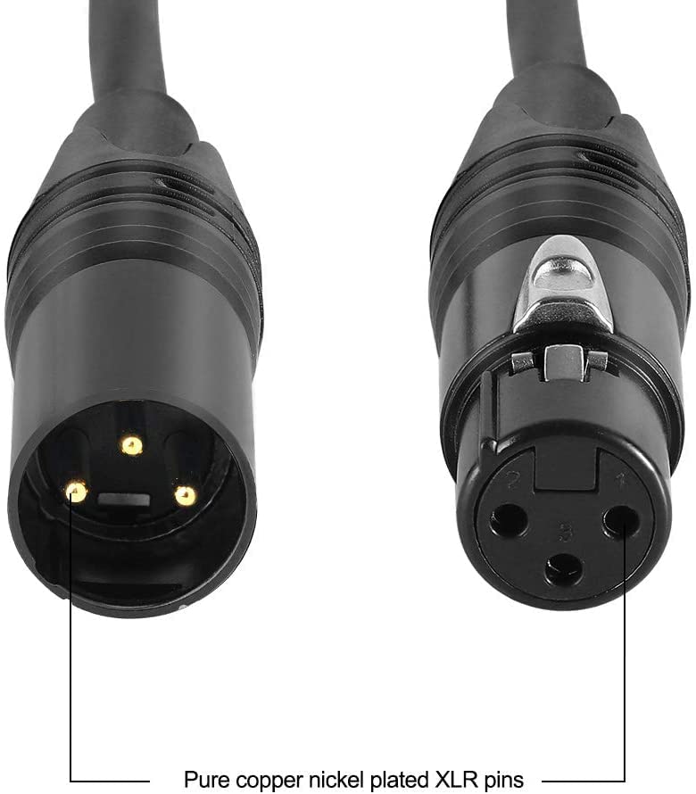 Image of DEVICE OF URBAN INFOTECH Male to Female XLR Cable for Condenser Microphone Balanced 3 Pin Copper Coated Mic Cord for Studio Amplifier Mixer DJ Premier Stage Performance (10)