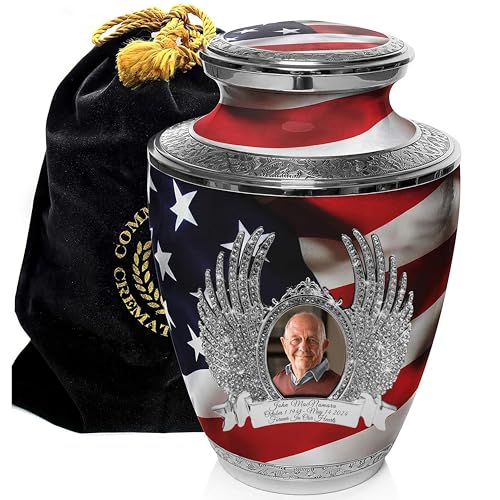 Image of American Flag Cremation Urns for Human Ashes Adult Man & Urns for Ashes