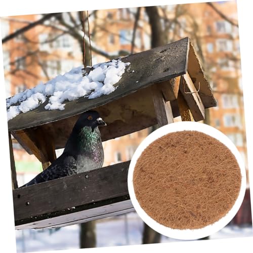 Image of Coconut Fiber Nesting Pads 10Pcs Round Bird Nest Mats for Pigeons Parrots and Chickens Soft Egg Breeding Substrate Comfortable Pet Resting Mat