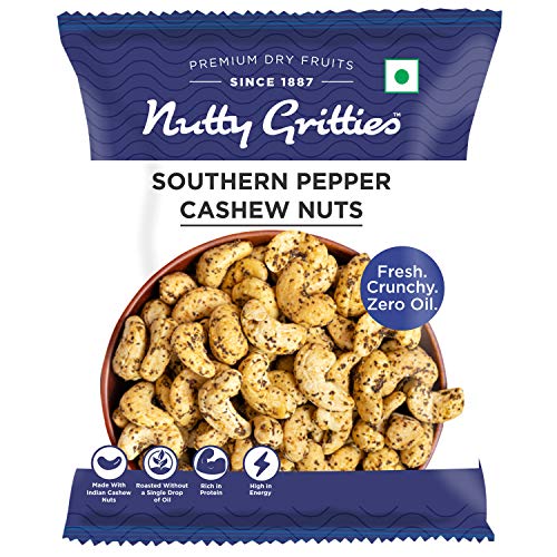 Image of Nutty Gritties Salted Cashews Nuts, Roasted Pepper (21g (Pack of 20))