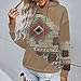 Lanaoree Women's Comfy Hoodie with Western Ethnic Print and Long Sleeves Western Outfit for Women Aztec Shirts Small