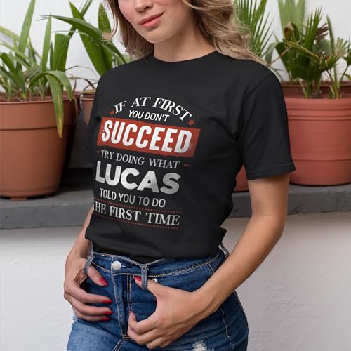 Personalized T-Shirt: If at First You Don't Succeed, Try Doing What 'Custom Name' Suggested - Custom Name Tee, for Birthdays & Christmas Black, Medium3