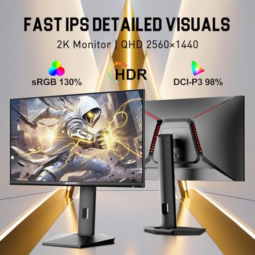 undefined SANSUI 24.5 Inch Gaming Monitor 300Hz, QHD 2560×1440 Computer Monitor, 1ms Fast IPS Panel with 2× HDMI + 2× DP Ports, 130% sRGB Eye Care VESA Support (DP Cable Included ES-G25F6Q Pro) の商品画像 6