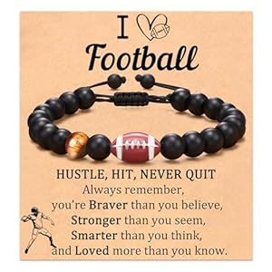 JOGDIAM Football Gifts for Boys 8-12, Football Accessories Football Bracelet Gifts for Boys Men Birthday Gifts for Son Grandson Nephew