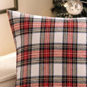 Woaboy Christmas Set of 2 Scottish Tartan Throw Pillow Covers Farmhouse Classic Plaid Decorative Couch Pillows Home Decor for Sofa Living Room Bed 18x18 Inch, Red and White Woaboy Christmas Set of 2 Scottish Tartan Throw Pillow Covers Farmhouse Classic Plaid Decorative Couch Pillows Home Decor for Sofa Living Room Bed 18×18 Inch Red and White