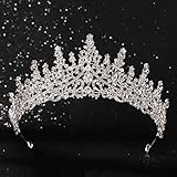 Brishow Silver Crystal Wedding Crown and Tiara Rhinestone Princess Crowns Prom Birthday Party...