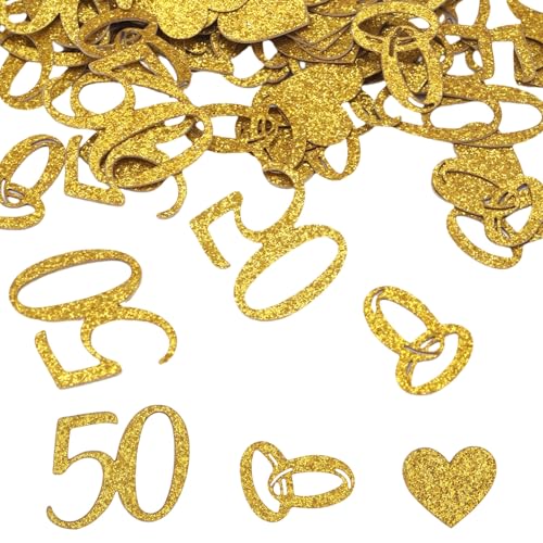 200 pcs confettis noces or 50e anniversaire décoration