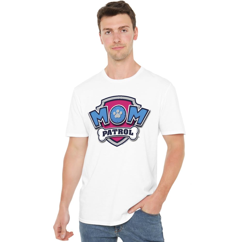 Paw Patrol Men's White Mothers Day Mom Patrol Badge  Ad in Size L, Sports Direct