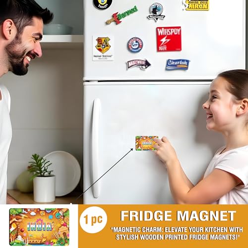 Image of Elegant Fridge Magnet with Themes |Rectangular Size Refrigerator Magnet with Magnetic Rubber Back | Pack of 1, 8.6cm X 5.4cm (India)
