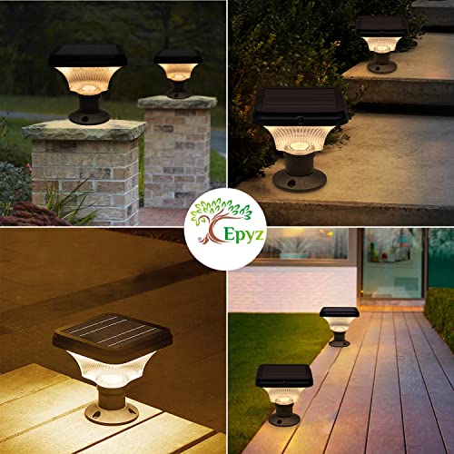 Image of Epyz Solar Gate Pillar Light Outdoor Garden Home Square Shape Waterproof with 152LEDs 3 Type of Lights, Application for Fence, Garden, Wall, Outdoor [ Pack of 2, Multicolour ]