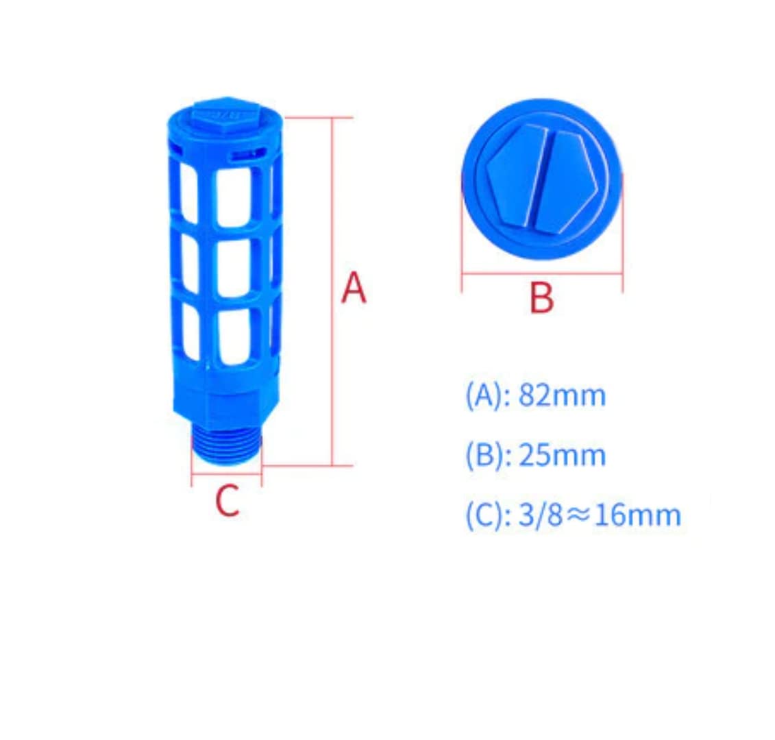 Lot de 3 silencieux pneumatiques 3/8" de qualité industrielle.