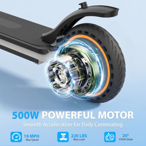 Image of Electric Scooter - Electric Scooter Adults, 500W /1000W /1200W Motor, 18 /21 /25 MPH, 21 /28 Miles Max Range, APP Control, Double Braking Systems, 8.5 inch /10 inch Tire, Foldable E-Scooter
