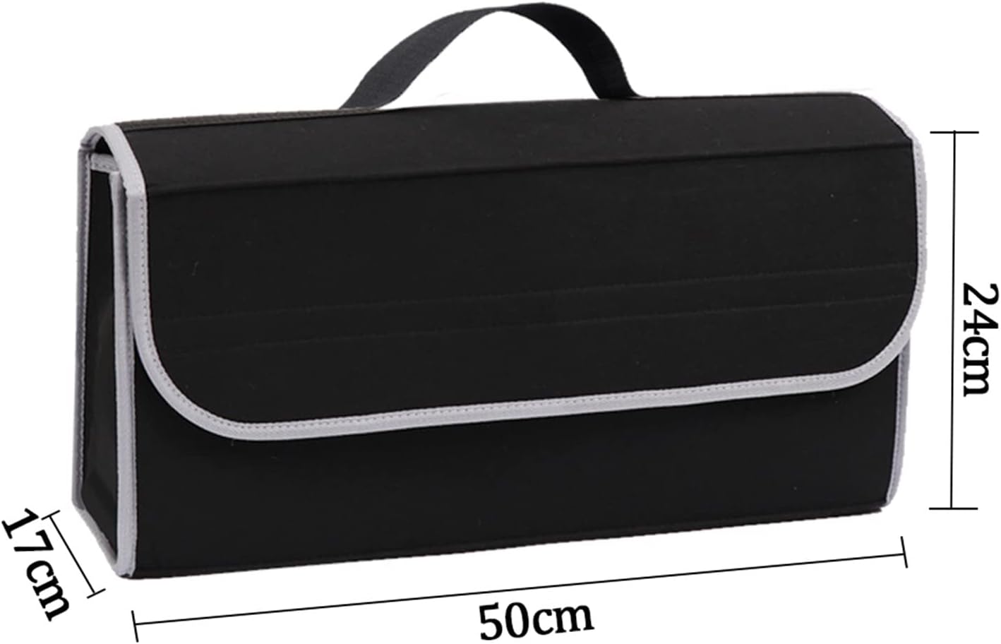Portable Foldable Car Trunk Organizer Felt Cloth Storage Box Case Auto Interior (Color : 3-Large - Black)