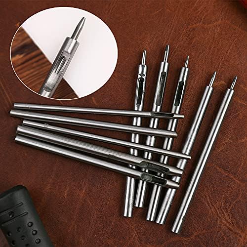 10 Sizes Hollow Leather Punch, 0.5-3.5mm Leather Punch Tool Set, Hollow Punch, Round Punch for Leather Watch Strap, Leather, Sealing Belt, Fabric, Canvas, Paper, Plastic