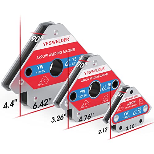 Image of YESWELDER 25 lb and 50 lb and 75 lb Welding Magnet 6 Pc of Welding Magnet | magnetic holding support, workpiece positioning, fit-up, assembly