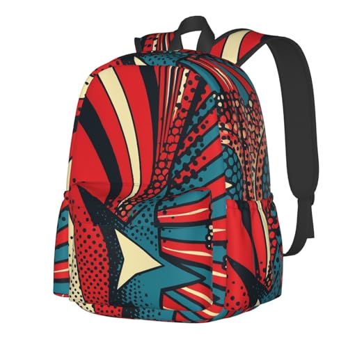 Travel Backpack for Women Men White Five Pointed Star Casual Daypack Large Capacity Nurse Bag