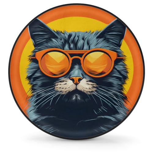 Image of Spare Tire Cover for RV Trailer, Funny Animal Cat Tire Covers Universal Fit for Travel Trailer Camper Jeep RV SUV Truck Waterproof Wheel Cover (15 inch for Diameter 27 inch - 29 inch)