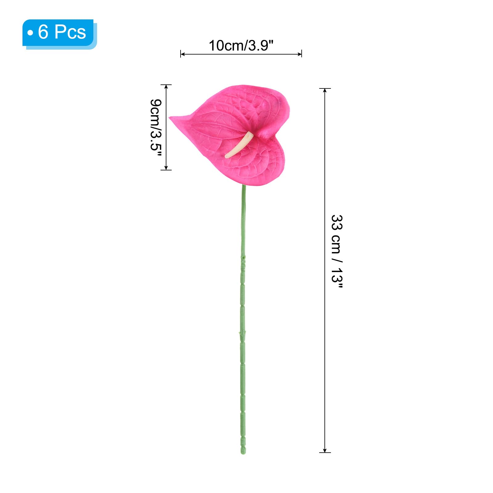 PATIKIL 13" Artificial Anthurium Lily Flowers - Image 2
