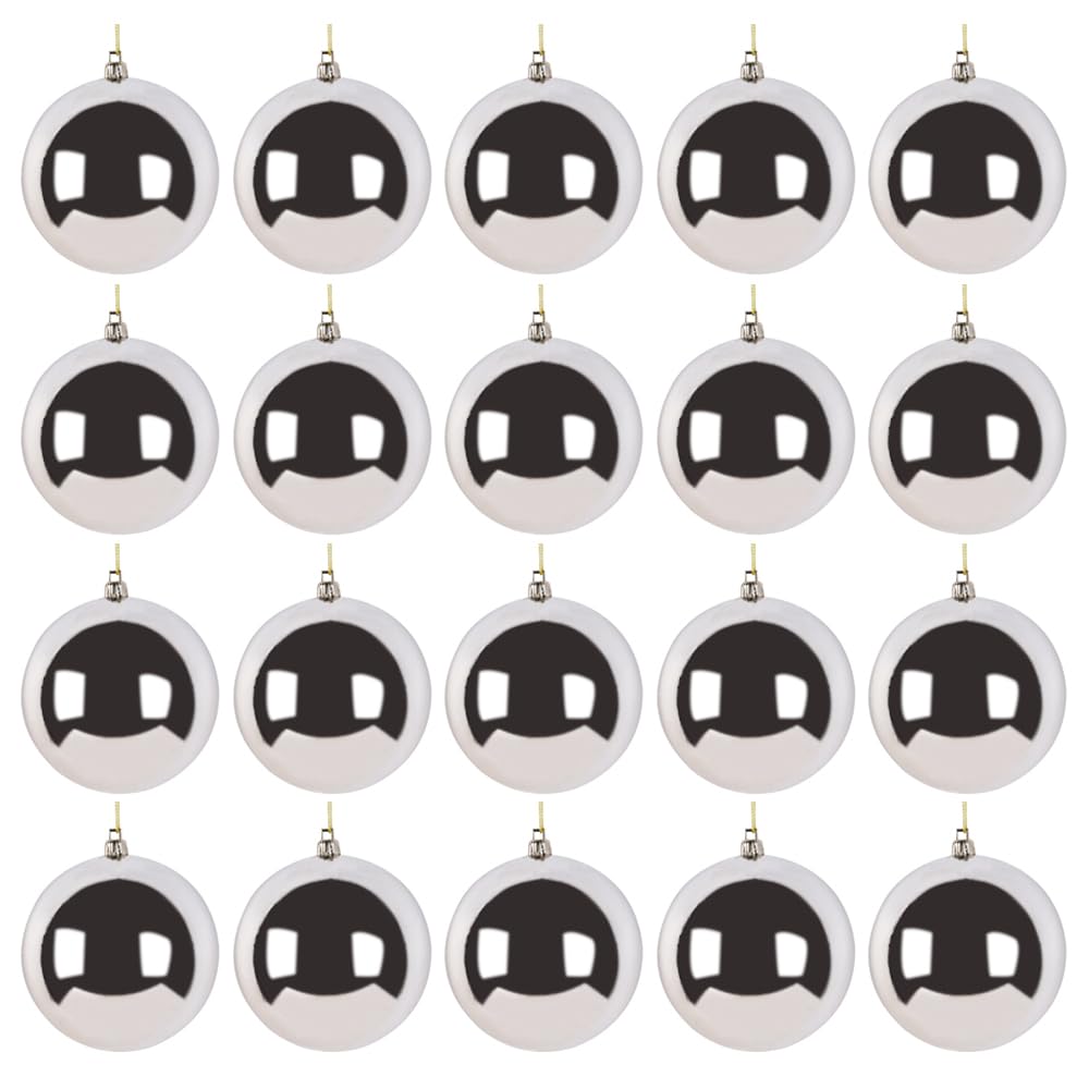 20PCS Christmas Tree Baubles Balls Ornaments Xmas Hanging Decorations Shatterproof (Silver Shiny, 6CM)