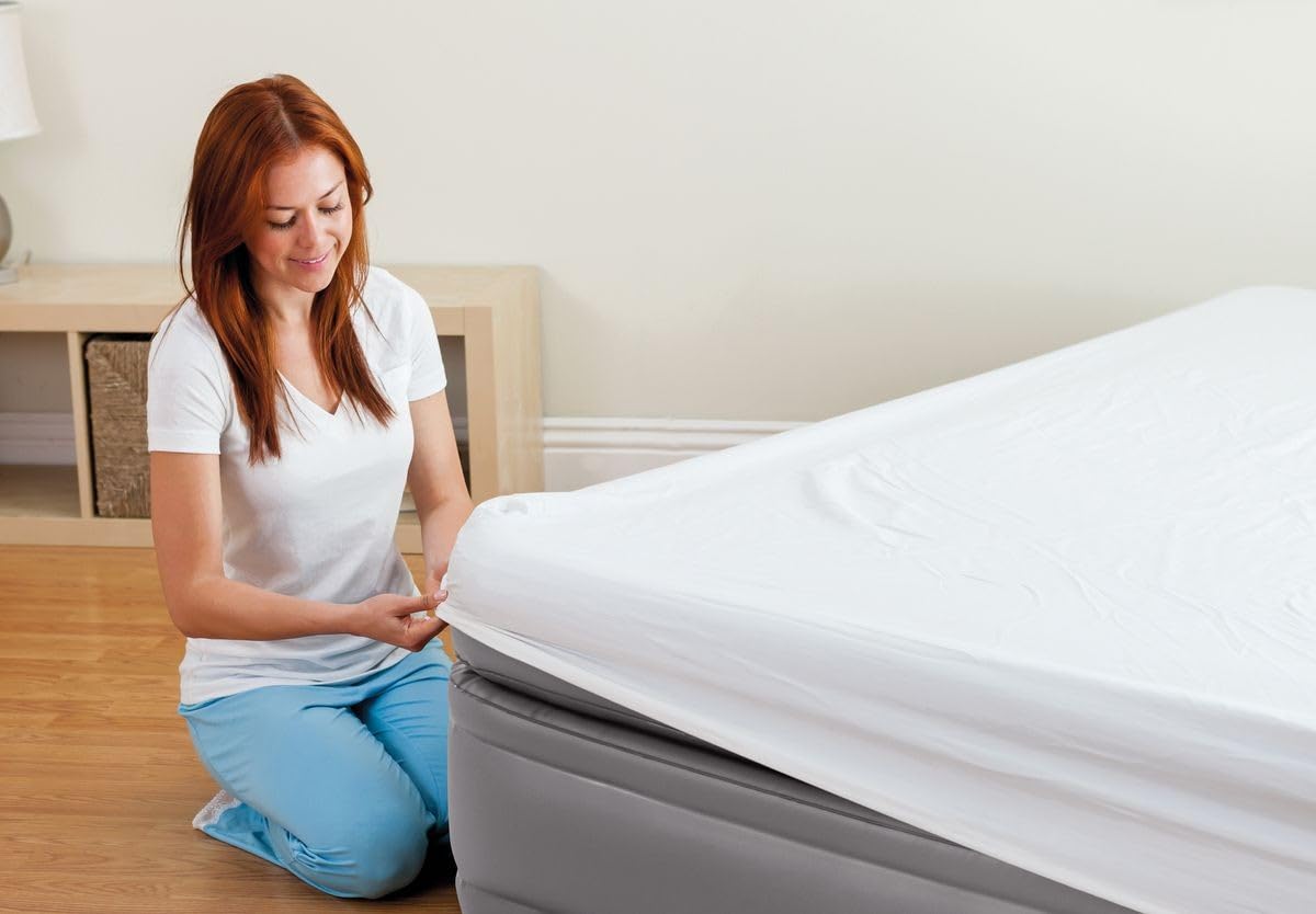 Intex - 64162NP - Lit Gonflable Prime Comfort Elevated - Électrique 1 Pers, Beige