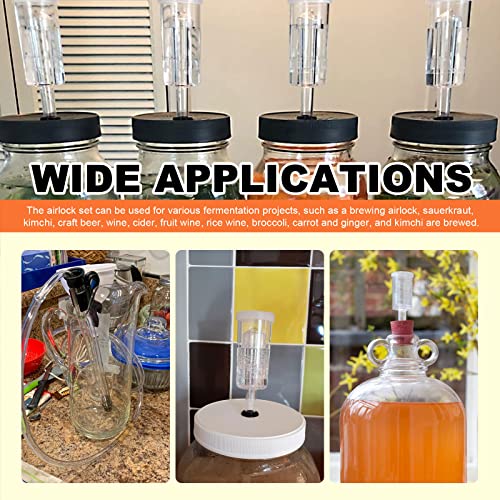 Tanstic 30Pcs Airlock Set For Fermentation, 6Pcs Brewing Airlocks Kit And 20Pcs Silicone Grommets, Auto-Siphon With Tubing For Preserving Brewing Making Wine Fermenting Sauerkraut #TOP6