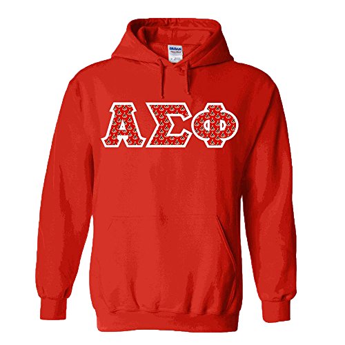 Alpha Sigma Phi Fraternity Crest Twill Letter Hooded Sweatshirt