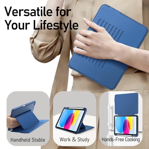 Image of JETech Multi-Angle Stand Case for iPad (A16) 11th /10th Gen, Navy