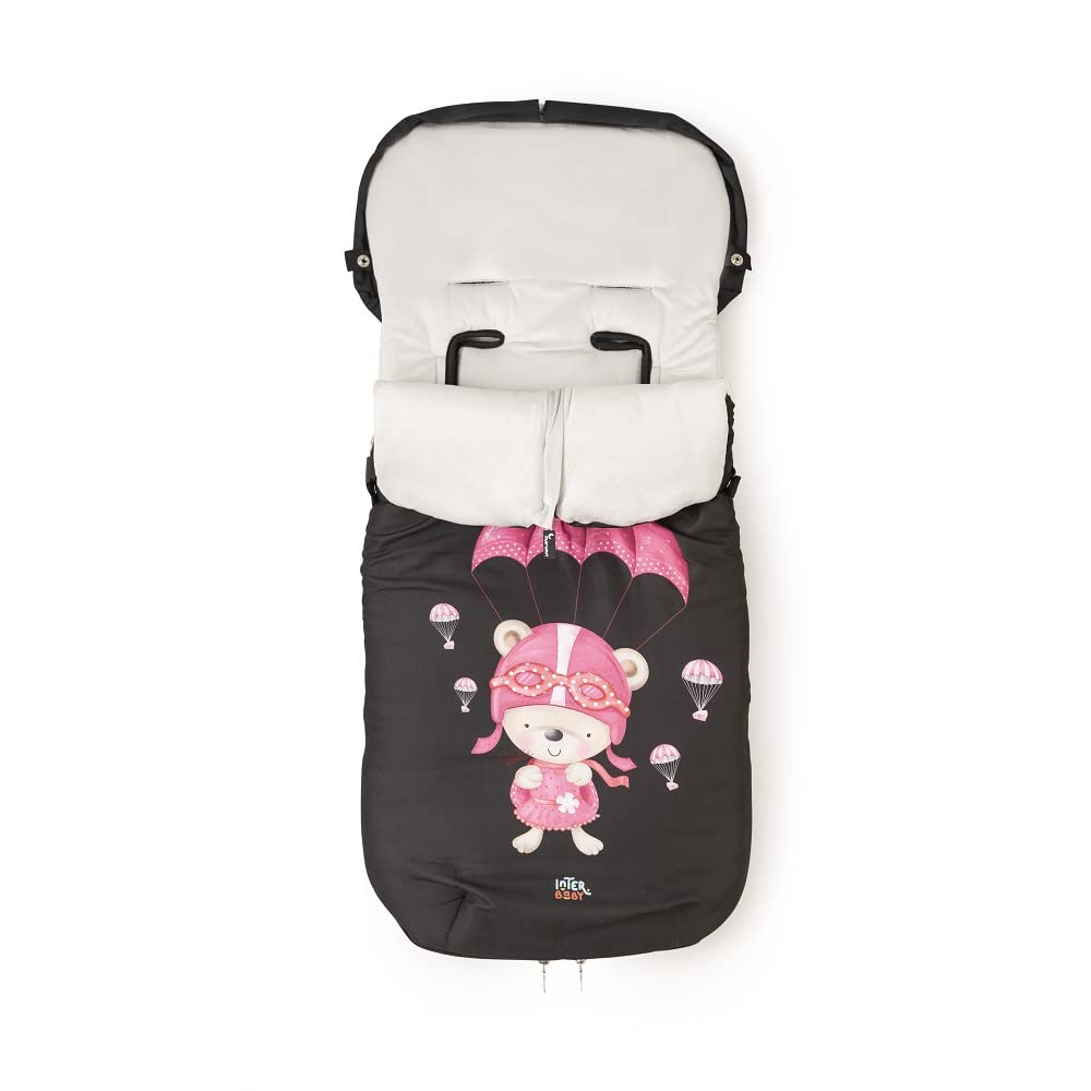 Saco Silla Paseo Universal Interbaby | Saco Bebe Invierno Suave, Cálido, Afelpado | Saco Carro Bebe Invierno Desmontable, Doble Apertura, Lavado Fácil, Materiales Antialérgicos