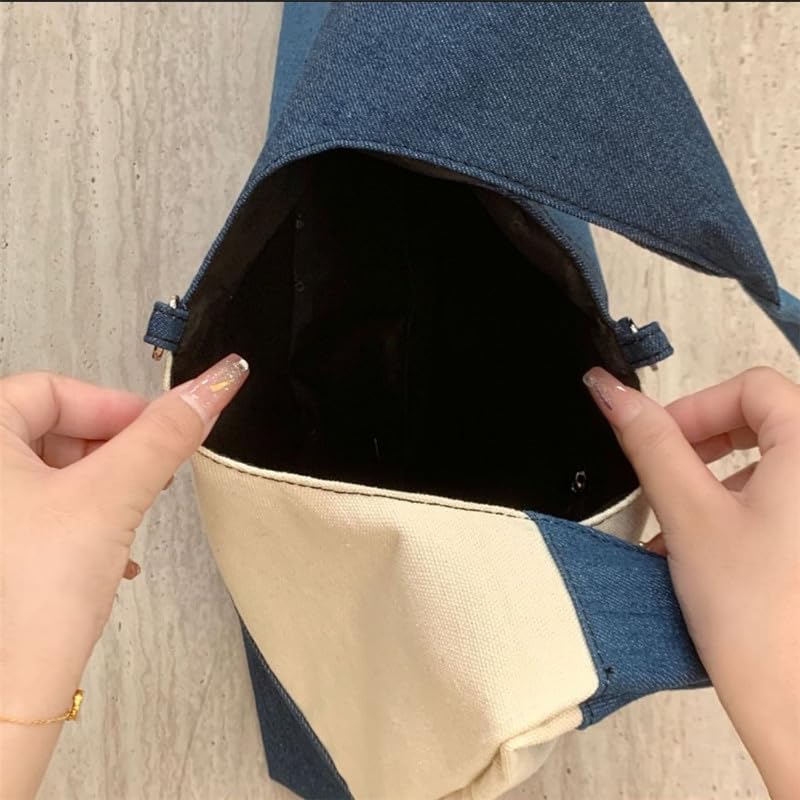 Bolso tote para mujer, diseño patchwork, gran capacidad, de lona, con asa para hombro, bolso de mano femenino, regalo miniatura 7
