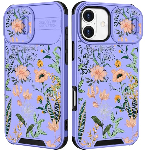 Image of Funermei for iPhone 16 Plus Case - Women Girls Cute Phone Cover Girly Pretty Aesthetic Floral Flower Unique Design with Camera Cover Funda for Apple for iPhone 16 Plus