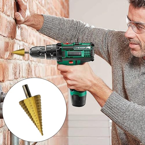 Bohrer, 14 Stufen Hochgeschwindigkeits-Stahlkegelbohrer, 4–42 mm/0.16-1.65 inch HSS-Kegellochbohrer, Spiralnut-Schälbohrer für Holz, Kunststoff, Metall