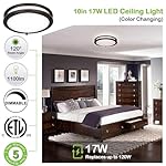 hykolity 10 inch Flush Mount LED Ceiling Light Fixture, 17W 1100lm, 2700K/3000K/3500K/4000K/5000K Adjustable Ceiling Lights, Oil Rubbed Bronze Saturn Dimmable Lighting for Hallway Bathroom or Kitchen - Image 3