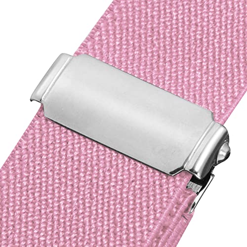 Buyless Fashion Kids Toddlers Baby Adjustable Elastic Stretch Belt with Silver Twisted Buckle - 5095-Light-Pink