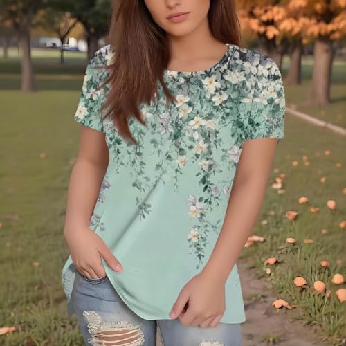 Women Tops Dressy Casual,Womens T Shirt Summer Tops Short Sleeve Fashion Basic Casual Oversized Beach Vacation Clothes2