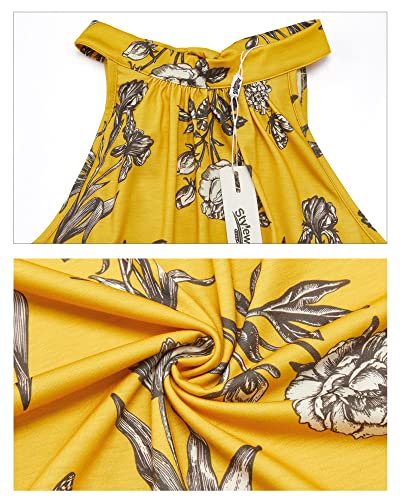 Image of STYLEWORD Women's Summer Floral Halter Maxi Dress Vacation Semi Formal 2026
