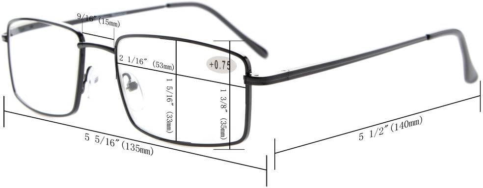 One-Day Sale: Up to 70% Off Eyekepper 3-pack Readers Rectangular Spring Temple Large Metal Reading Glasses Men +1.00