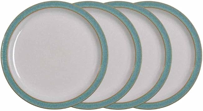 Denby Elements 4 Piece Dinner Plate Set, Green